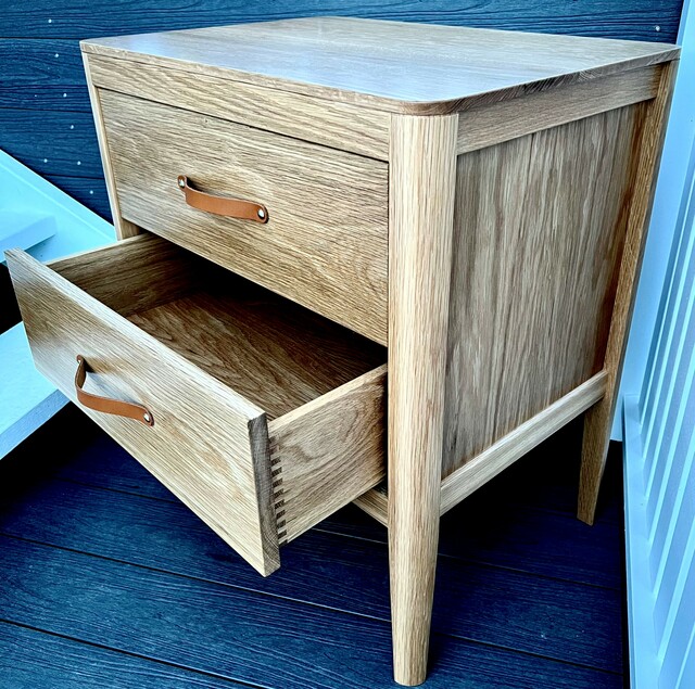 Oak Bedside Table by Woodmen Timberworks Handkrafted
